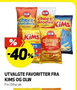 Bunnpris UTVALGTE FAVORITTER FRA KIMS OG OLW tilbud