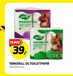 Bunnpris TØRKERULL OG TOALETTPAPIR tilbud