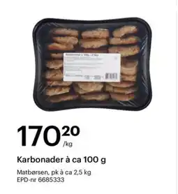 Storcash Matbørsen Karbonader tilbud