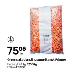 Storcash Findus Grønnsaksblanding amerikansk Frionor tilbud