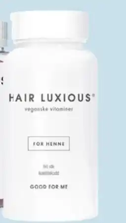 Ditt Apotek Hair Luxious for henne veganske konsttilskudd tilbud