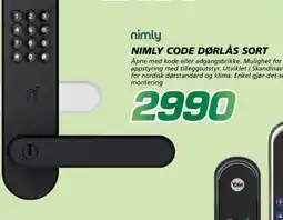 Coop Byggmix nimly code dørlås sort tilbud