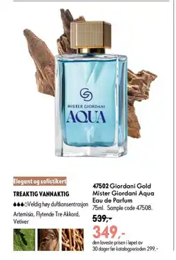 Oriflame Giordani Gold Mister Giordani Aqua Eau de Parfum tilbud