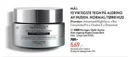 Oriflame Novage+ Multi-Active Anti-Ageing Night Cream Rich tilbud