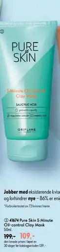 Oriflame Pure Skin 5 Minute Oil-control Clay Mask tilbud
