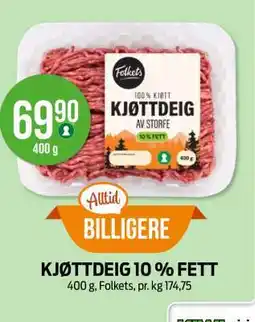 Kiwi KJØTTDEIG 10 % FETT tilbud