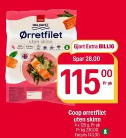 Coop Extra Coop ørretfilet uten skinn tilbud