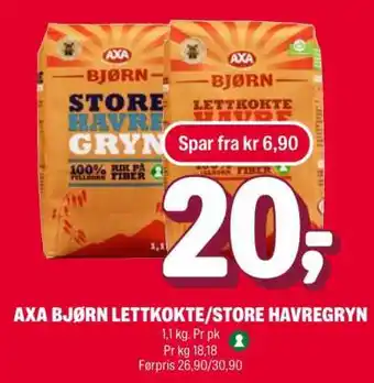 Coop Extra AXA BJØRN LETTKOKTE/STORE HAVREGRYN tilbud