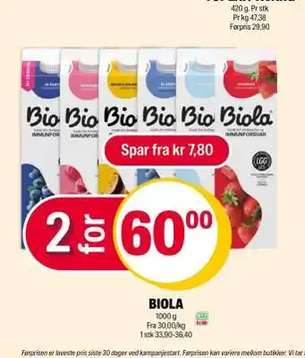 Coop Extra BIOLA tilbud