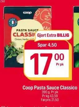 Coop Extra Coop pasta sauce classico tilbud