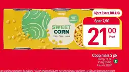 Coop Extra Coop mais 3 pk tilbud