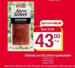 Coop Extra Grilstad Lev Litt Lettere spekeskinke tilbud