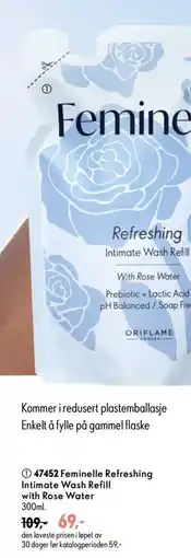 Oriflame Feminelle Refreshing Intimate Wash Refill with Rose Water tilbud