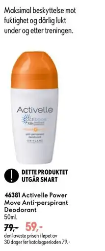 Oriflame Activelle Power Move Anti-perspirant Deodorant tilbud
