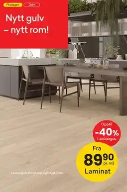 Right Price Tiles Laminatgulv World Cup Light Oak 7mm tilbud