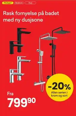 Right Price Tiles Allen serien i krom og sort tilbud