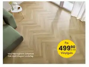 Vinyl Herringbone Johannes Oak med integrert underlag