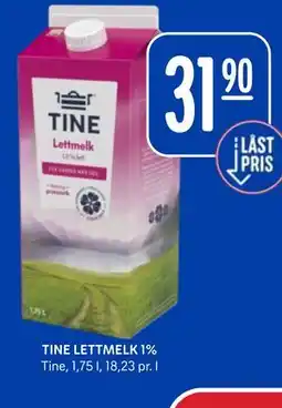 Rema 1000 TINE LETTMELK 1% tilbud