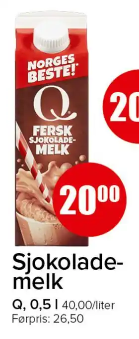 Spar Sjokolademelk tilbud