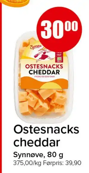 Spar Ostesnacks cheddar tilbud