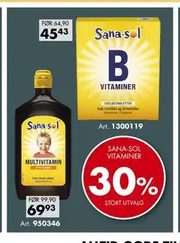 Sparkjøp SANA-SOL VITAMINER tilbud