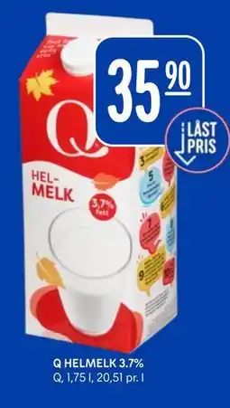 Rema 1000 Q HELMELK 3.7% tilbud