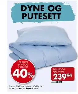 Sparkjøp GRANITT DYNE OG PUTESETT tilbud