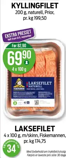 Kiwi Fiskemannen laksefilet tilbud
