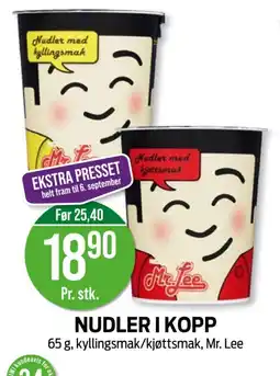 Kiwi Mr Lee nudler i kopp tilbud