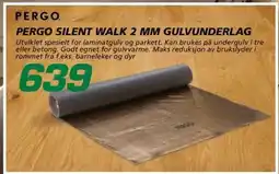 Coop Byggmix Pergo silent walk 2 mm gulvunderlag tilbud