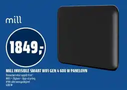 Coop Obs Mill invisible smart wifi gen 4 600 w panelovn tilbud