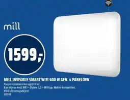 Coop Obs Mill invisible smart wifi 600 w gen. 4 panelovn tilbud
