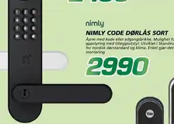 Coop Byggmix Nimly code dørlås sort tilbud
