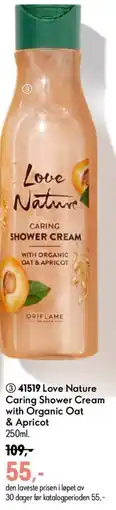 Oriflame Love Nature Caring Shower Cream with Organic Oat & Apricot tilbud
