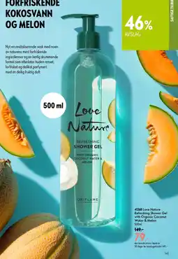 Oriflame Love Nature Refreshing Shower Gel with Organic Coconut Water & Melon tilbud
