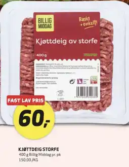 Bunnpris Billig Middag Kjøttdeig Storf tilbud