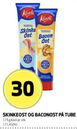 Bunnpris Kavli Skinkeost og Baconost på tube tilbud