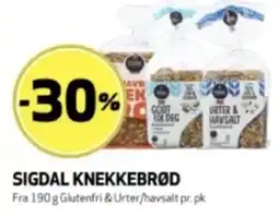 Bunnpris Sigdal knekkebrød tilbud