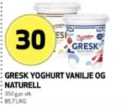 Bunnpris Synnøve Gresk Yoghurt Vanilje Og Naturell tilbud