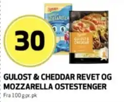 Bunnpris Gulost & Cheddar Revet Og Mozzarella Ostestenger tilbud