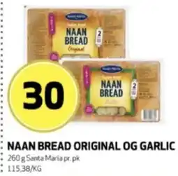 Bunnpris Santa Maria Naan Bread Original Og Garlic tilbud