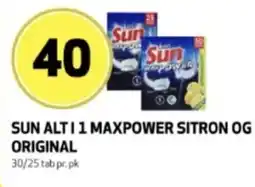 Bunnpris Sun alt i 1 maxpower sitron og original tilbud
