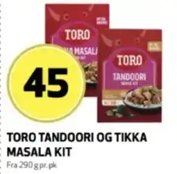 Bunnpris Toro tandoori og tikka masala kit tilbud