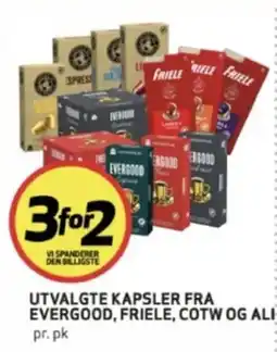 Bunnpris Utvalgte kapsler fra Evergood, Friele, Cotw og Ali tilbud