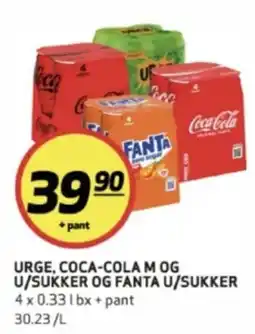 Bunnpris Coca-Cola M og U/sukker og Fanta U/sukker tilbud