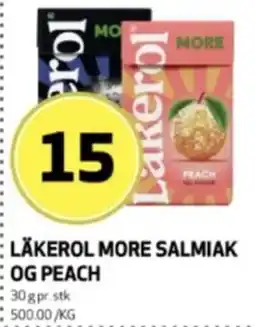 Bunnpris Lakerol more salmiak og peach tilbud