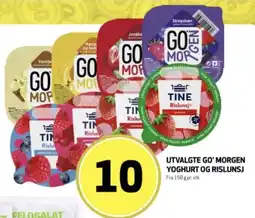 Bunnpris Tine Go Morgen Yoghurt Og Rislunsj tilbud