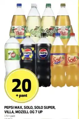 Bunnpris Pepsi Max, Solo, Solo Super, Villa, Mozell og 7 Up tilbud