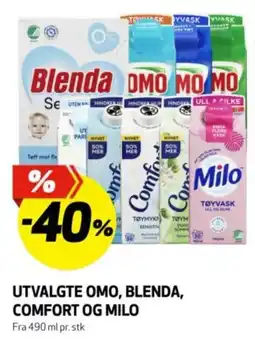 Bunnpris Utvalgte omo, blenda, comfort og milo tilbud
