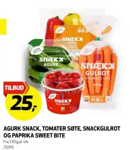 Bunnpris Snækk Agurk, Snækk Søte Tomater, Snækk Gulrot og Snækk Paprika Sweet Bite tilbud